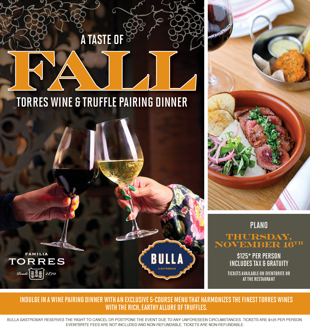 Bulla Gastrobar Unveils 5-Course Torres Wine & Truffle Pairing Dinner 🍷🍽️